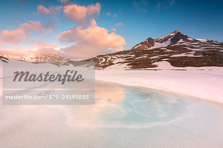 Thaw at Gavia pass, Lombardy district, Brescia province, Italy.