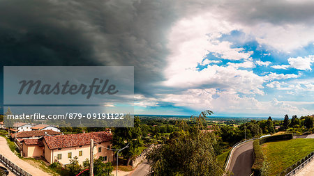 Massive storm from the top of the village of Moruzzo, Udine, Friuli Venezia-Giulia, Italy