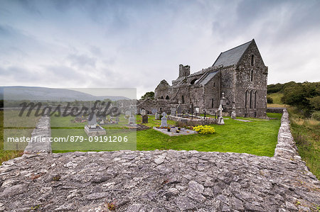 Corcomroe Abbey and churchyard, The Burren, County Clare, Ireland