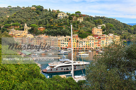Harbor and picturesque village of Portofino, province of Genoa, Liguria, Italy