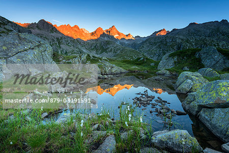 Cornisello mountain at sunrise Europe, Italy, Trentino, Nambrone Valley, Sant'Antonio of Mavignola