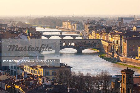 Ponte Vecchio bridge and Arno river, Florence, Tuscany, Italy