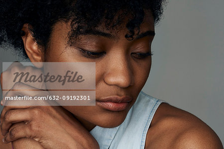 Close-up of sad young woman