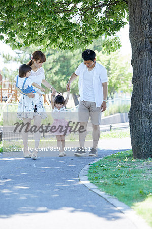 Japanese family at the park