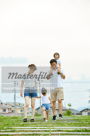 Japanese family at the park