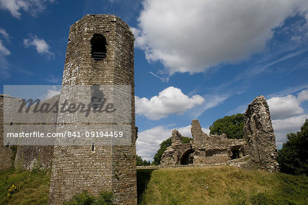 South East tower and eastern part of Llawhaden Castle, Pembrokeshire, Wales, United Kingdom, Europe