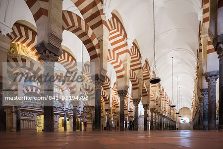 Interior of The Great Mosque (Cathedral of Our Lady of the Assumption) (Mezquita) of Cordoba, UNESCO World Heritage Site, Cordoba, Andalucia, Spain, Europe