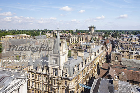 Looking down on Gonville and Caius College, Cambridge, Cambridgeshire, England, United Kingdom, Europe