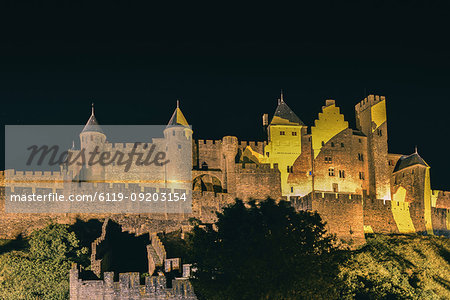 Medieval citadel, Carcassonne, a hilltop town in southern France, UNESCO World Heritage Site, Carcassonne, Languedoc, France, Europe