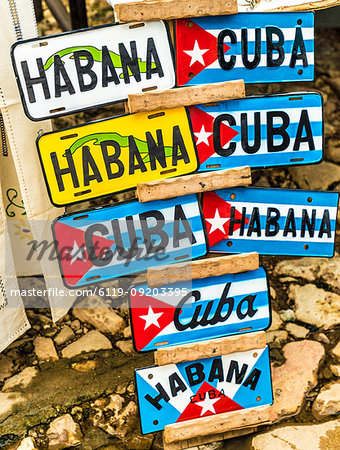 Tourist souvenirs for sale in Havana, Cuba, West Indies, Central America