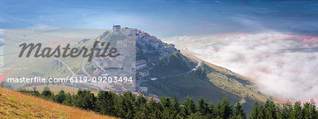 Sunrise in Castelluccio di Norcia, Umbria, Italy, Europe