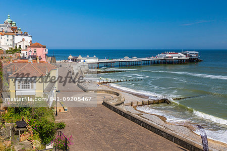 Cromer Pier and North Sea on a summer day, Cromer, Norfolk, England, United Kingdom, Europe