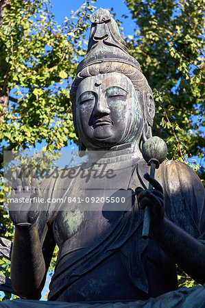 Seishi Bosatsu Buddha sculpture at the Sensoji Temple in Asakusa, Tokyo, Japan, Asia