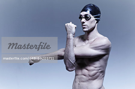 Swimmer stretching
