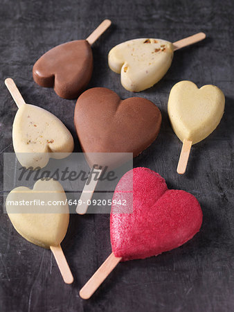 Heart-shaped ice cream bars