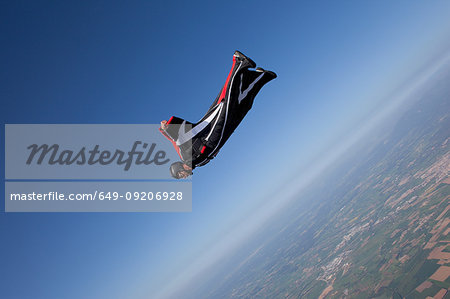Man wingsuit flying