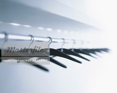 Hangers on clothes rail