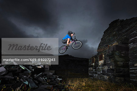 Freestyle cycling, Llanberis, North Wales, UK