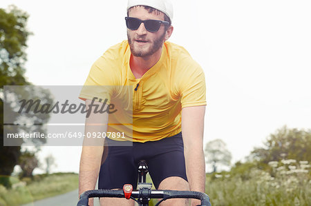 Cyclist on his bike