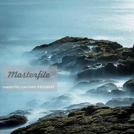 Long exposure of sea and rocks, Malarif, Snaefellsnes, Iceland