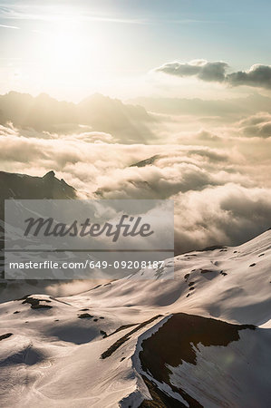 View of Bavarian Alps above the clouds, Oberstdorf, Bavaria, Germany