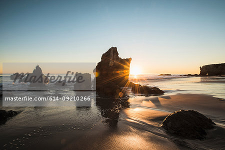 Sunset at El Matador beach, Malibu, California, USA