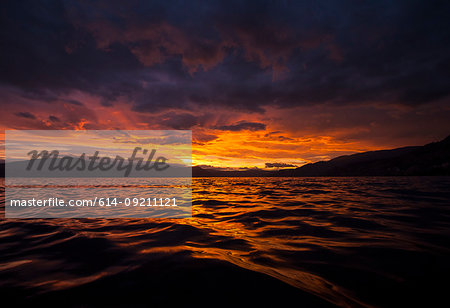 Sunset over Okanagan Lake and the South Okanagan Valley, Naramata, British Columbia, Canada Sunset over Okanagan Lake and the South Okanagan Valley, Naramata, British Columbia, Canada