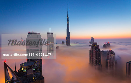 Downtown Dubai, Burj Khalifa at dawn, United Arab Emirates