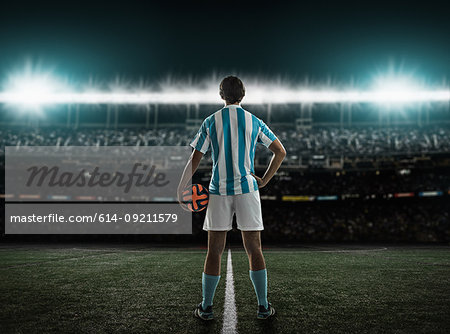 Footballer waiting for kick off