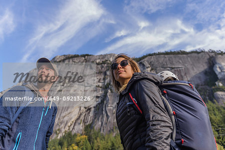 Rock climber couple on Malamute, Squamish, Canada