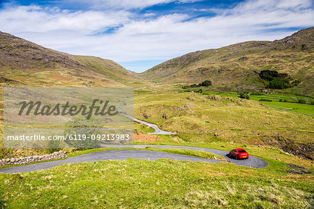 Hardknott Pass, Lake District National Park, UNESCO World Heritage Site, Cumbria, England, United Kingdom, Europe