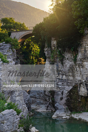 Marmitte dei Giganti canyon on the Metauro River, Fossombrone, Marche, Italy, Europe