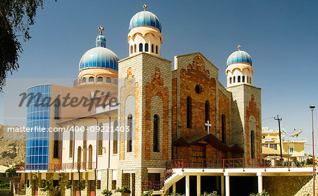 Exterior view to San Antonios Church in Keren, Eritrea