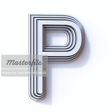 Three steps font letter P 3D render illustration isolated on white background Three steps font letter P 3D render illustration isolated on white background