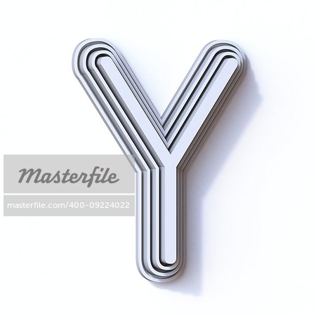 Three steps font letter Y 3D render illustration isolated on white background