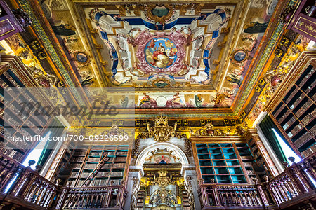 Interior of the Joanina Library of the University of Coimbra, Coimbra, Portugal