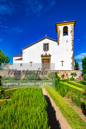 Gardens and the Church of Saint Mary in the municipality of Marvao in Portalegre District of Portugal