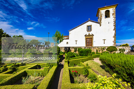 Gardens and the Church of Saint Mary in the municipality of Marvao in Portalegre District of Portugal