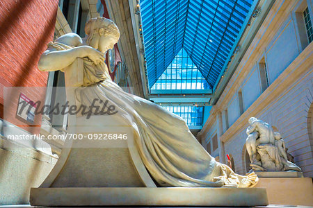Sculptures inside the Metropolitan Museum of Art in New York City, New York, USA