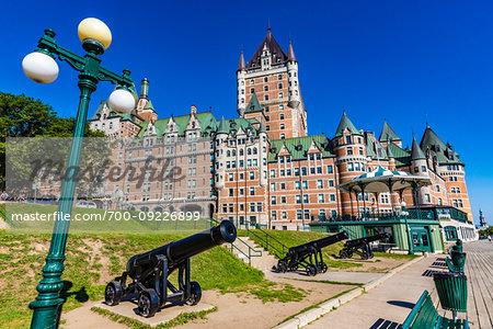 Governors Promenade in front of the Chateau Frontenac in Old Quebec in Quebec City, Quebec, Canada