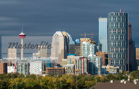 Calgary city skyline, Calgary, Alberta, Canada, North America