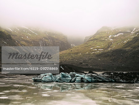 Solheimajokull Glacier in southern Iceland, between the volcanoes Katla and Eijafjallajokull, Iceland, Polar Regions