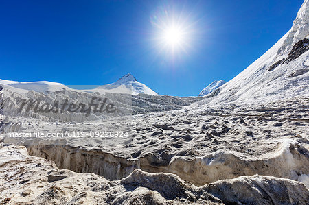 Moskvina Glacier near Communism Peak, Tajik National Park (Mountains of the Pamirs), UNESCO World Heritage Site, Tajikistan, Central Asia, Asia