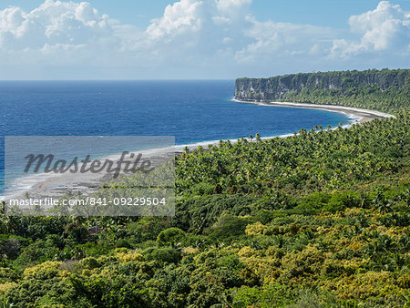 Rising to 260 feet above sea level, Makatea is a raised coral atoll with fresh water, Tuamotus, French Polynesia, South Pacific, Pacific