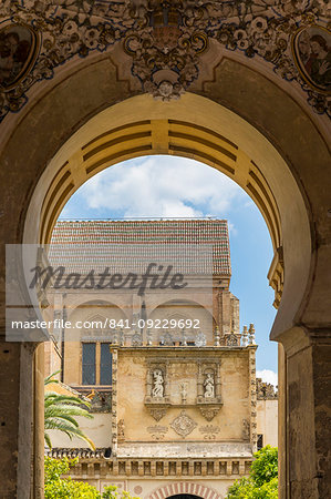 Part of the Mosque-Cathedral (Great Mosque of Cordoba) (Mezquita), UNESCO World Heritage Site, seen from an entrance gate, Cordoba, Andalusia, Spain, Europe