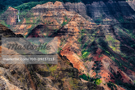 Waipo`o Falls, Waimea Canyon, Kauai, Hawaii, United States.