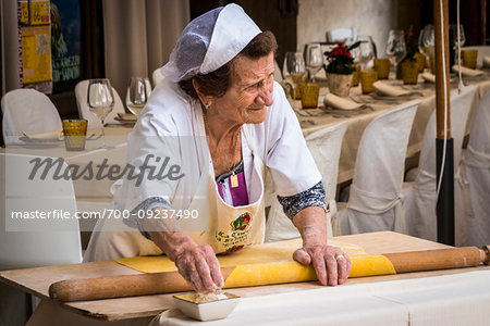 Pasta making in Arrezzo, Tuscany, Italy.