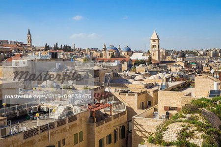 View of Jewish quarter, Old City, UNESCO World Heritage Site, Jerusalem, Israel, Middle East