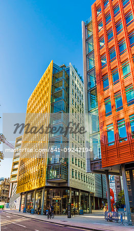 The colourful architecture of Central St. Giles, London, England, United Kingdom, Europe