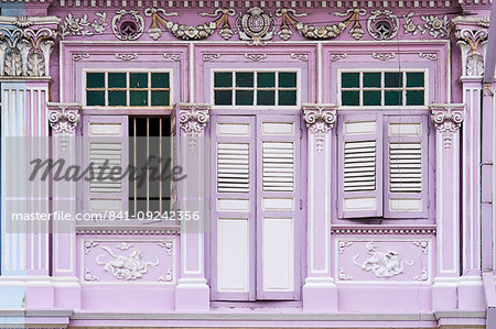 Peranakan houses in Euros District at the east of the city, Singapore, Southeast Asia, Asia
